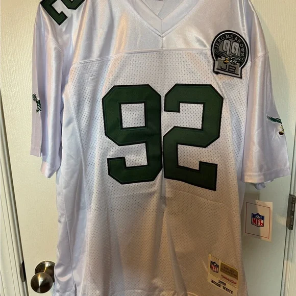 Mitchell Ness Other White And Green Nfl Jersey Poshmark